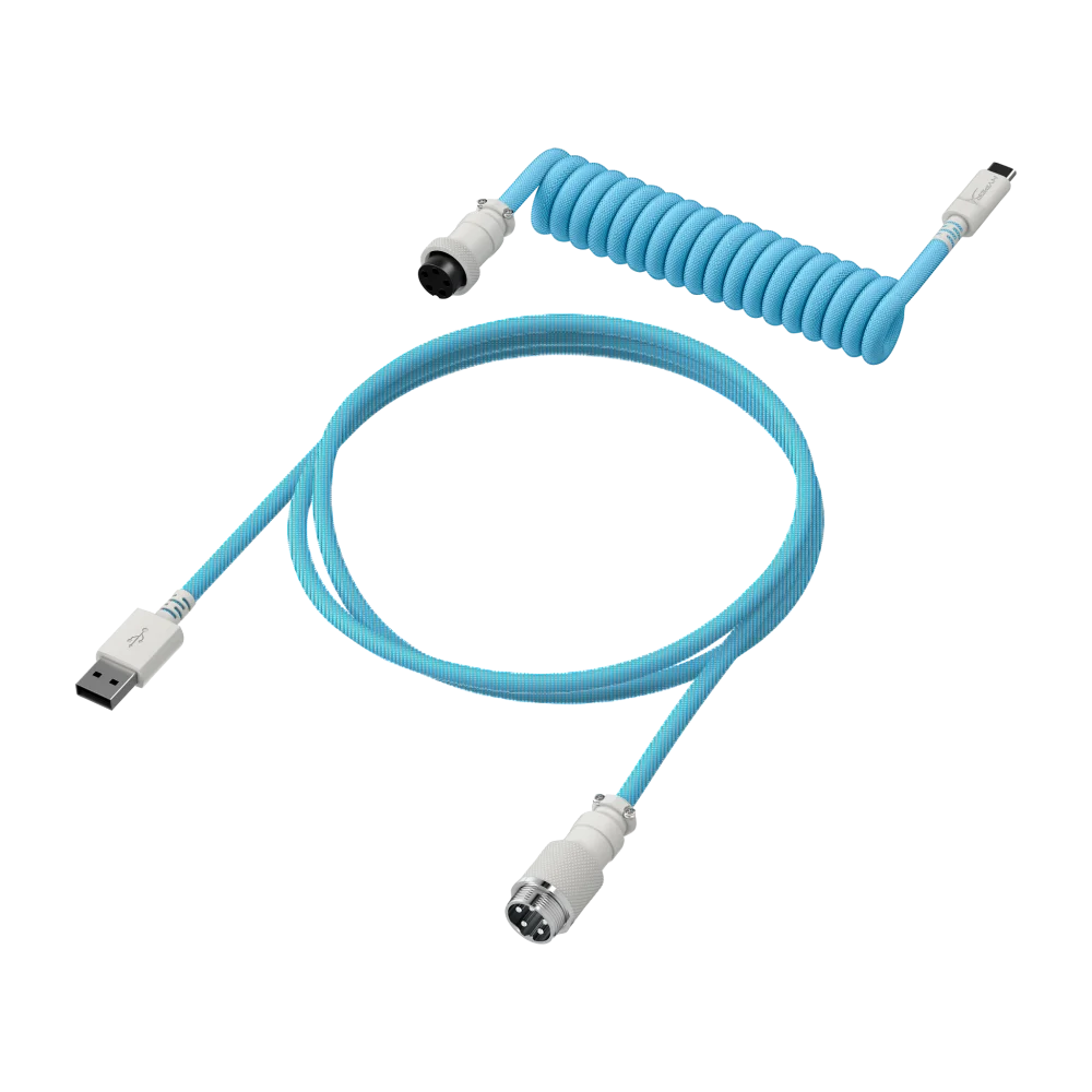 HyperX Coiled Cable USB Type-C Klaviatūros Laidas | Light Blue White
