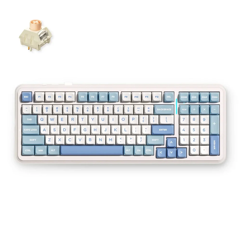 MCHOSE K99 V2 Wireless Belaidė Žaidimų Klaviatūra | Sky Blue, Kailh Icy Creamsicle