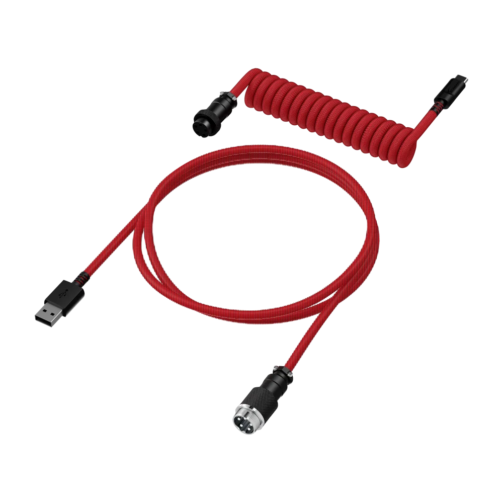 HyperX Coiled Cable USB Type-C Klaviatūros Laidas | Red Black