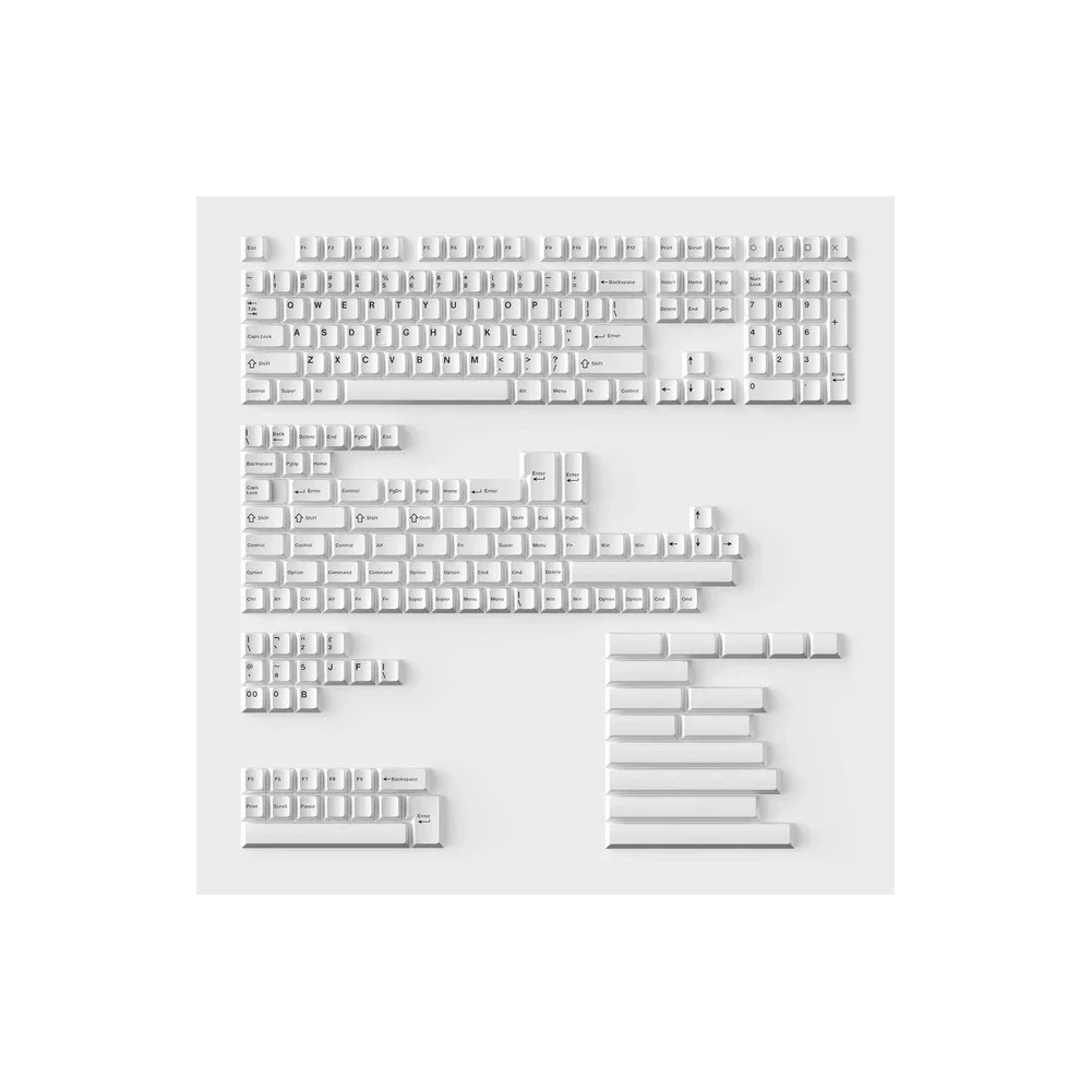 Keychron Double Shot Cherry PBT Full Keycap Set | Black on White