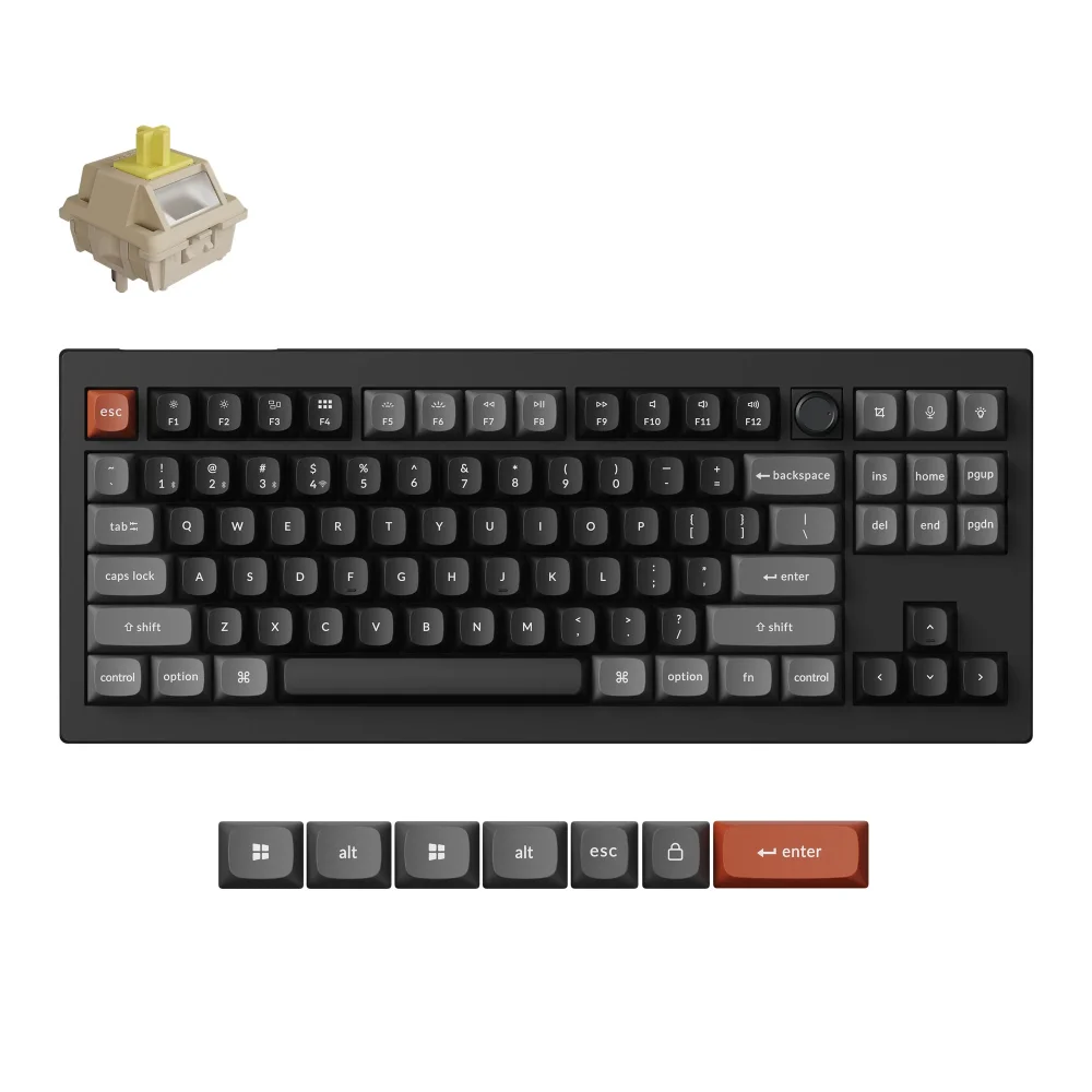 Keychron V3 Ultra Wireless Belaidė Žaidimų Klaviatūra | Black, Silk POM Banana