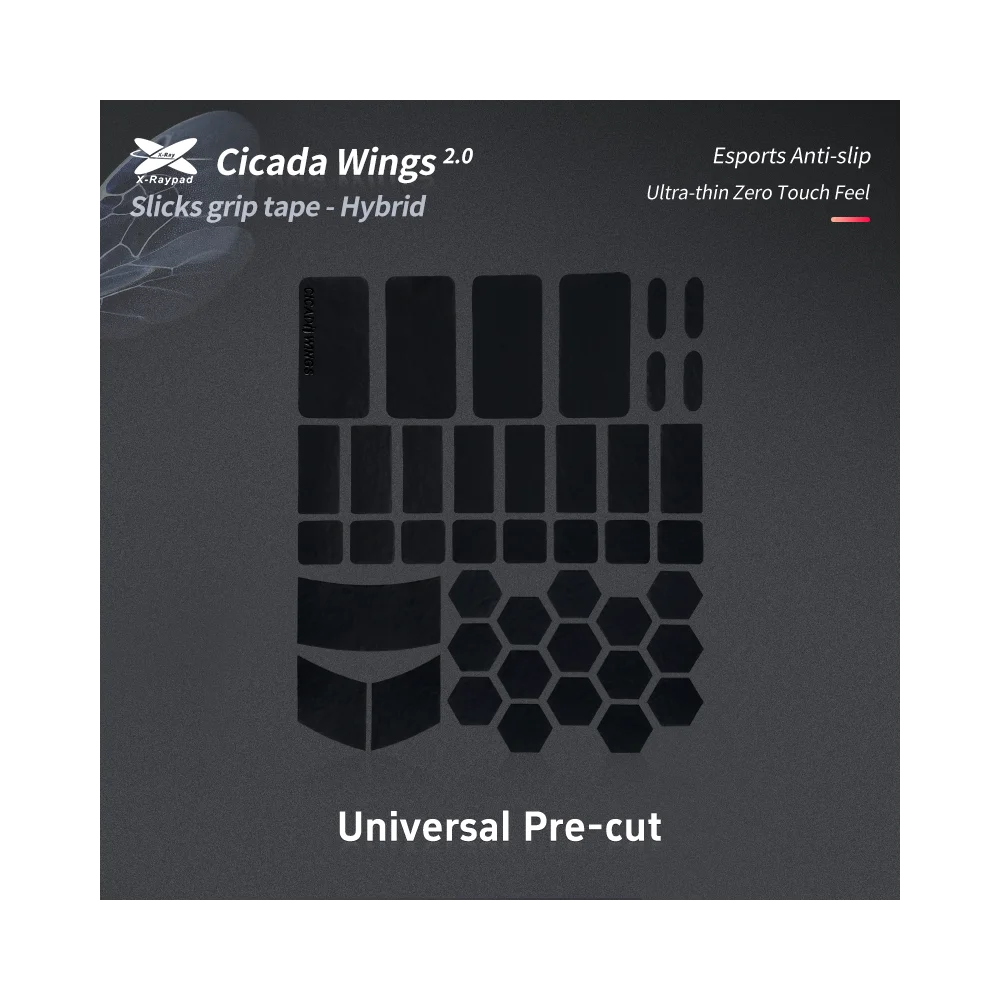X-raypad Cicada Wings V2 Universal Grip Tape | Black, 1x, Pre-cut