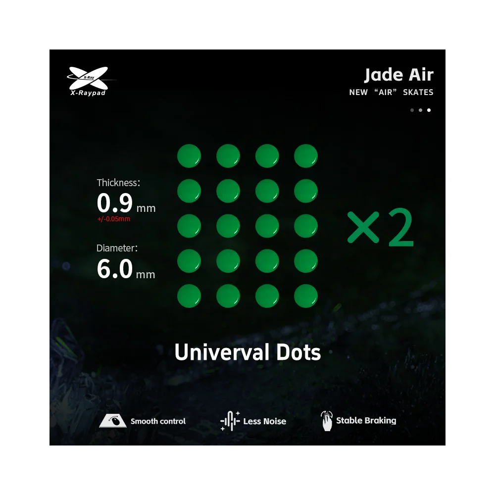 X-Raypad Jade Air Mouse Feet | Green, x40, Universal Dots