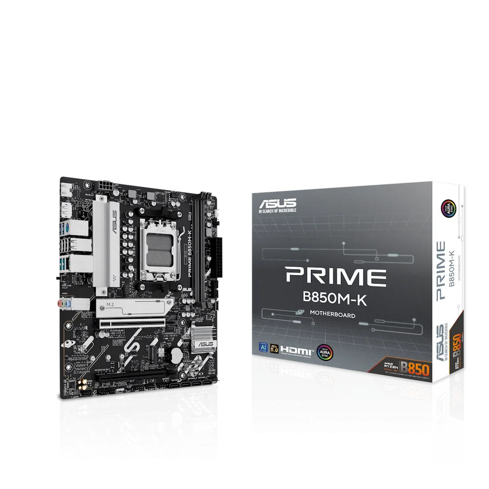ASUS PRIME B850M-K Pagrindinė Plokštė | mATX, AM5, DDR5