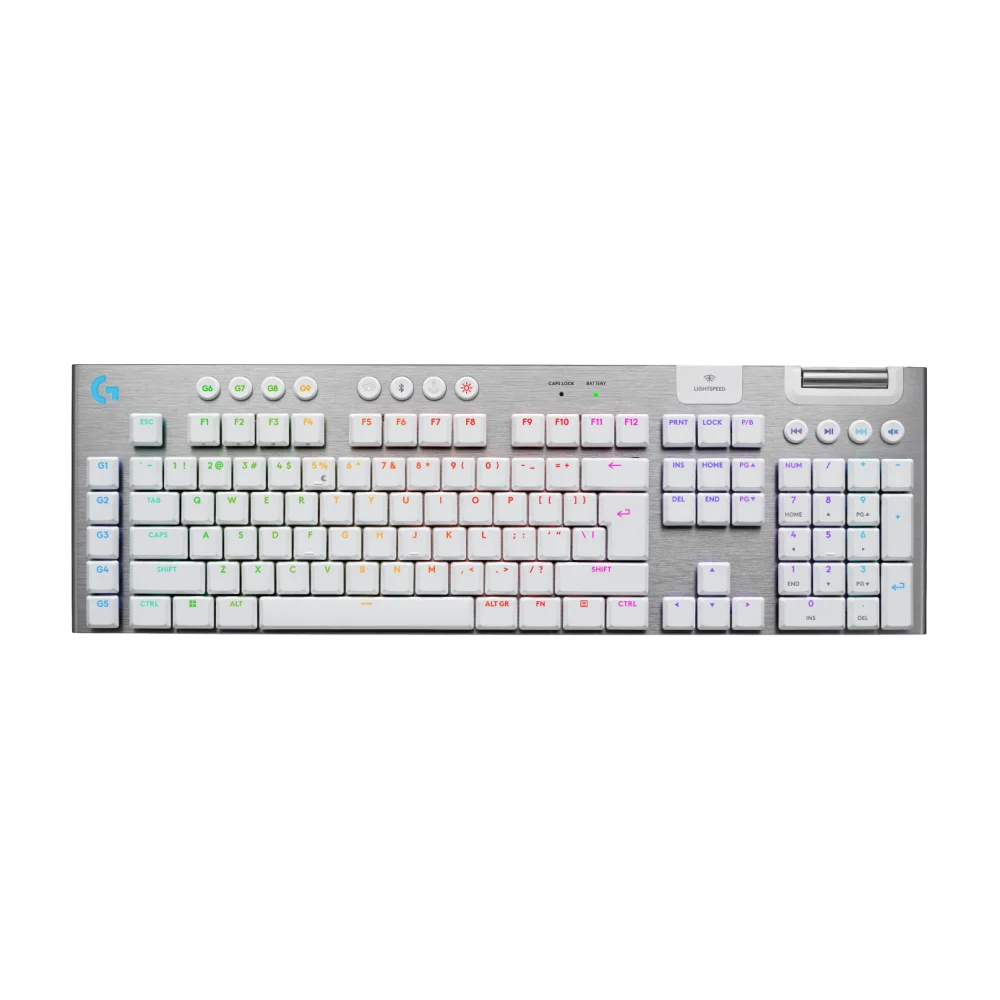 LOGITECH G915 X LIGHTSPEED Wireless Belaidė Žaidimų Klaviatūra | White, GL Tactile Brown