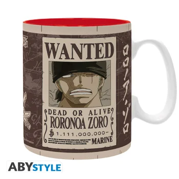 ONE PIECE Mug Puodelis| Zoro Wanted, 460 ml