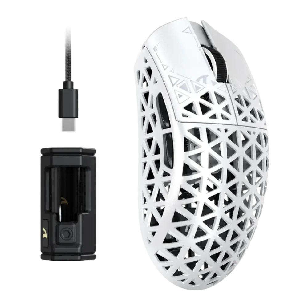 ATTACK SHARK R5 Ultra Wireless Belaidė Žaidimų Pelė | White