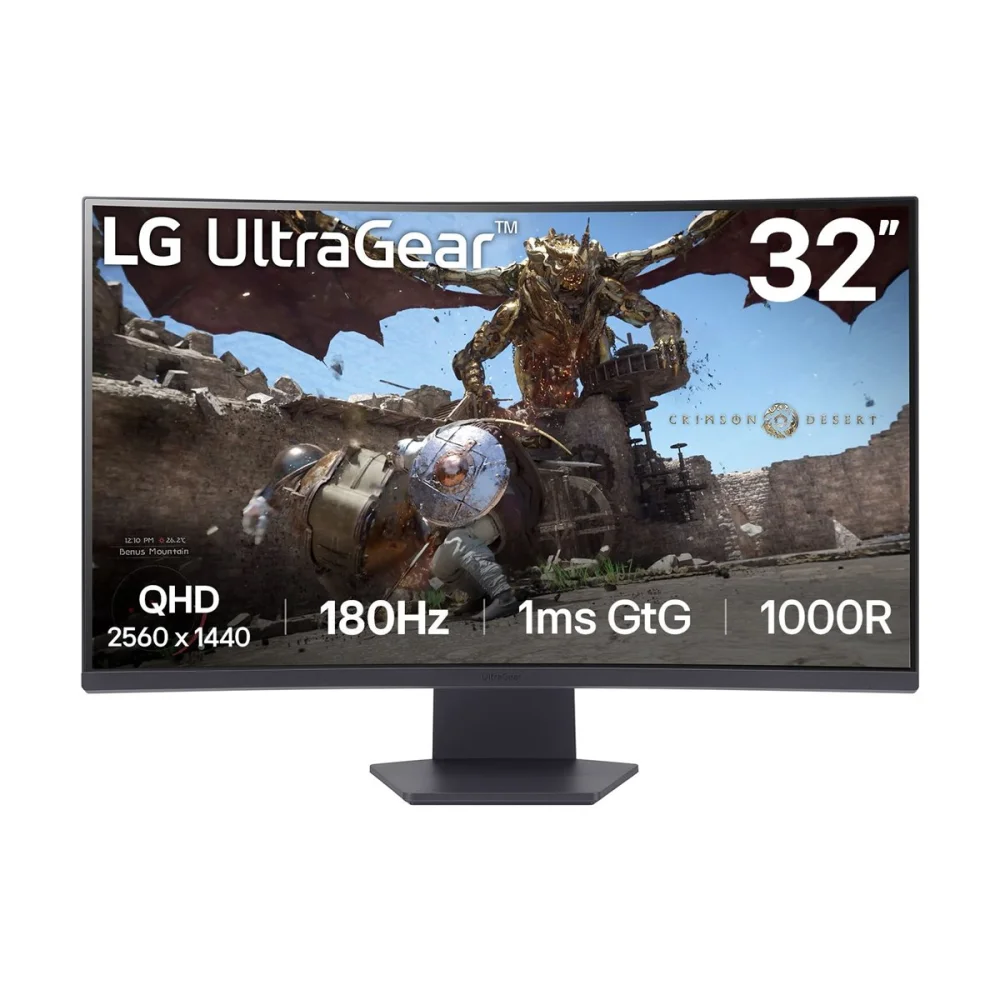 LG UltraGear 32GS60QC-B.AEUQ Monitorius | 31.5", QHD, Curved VA, 180 Hz