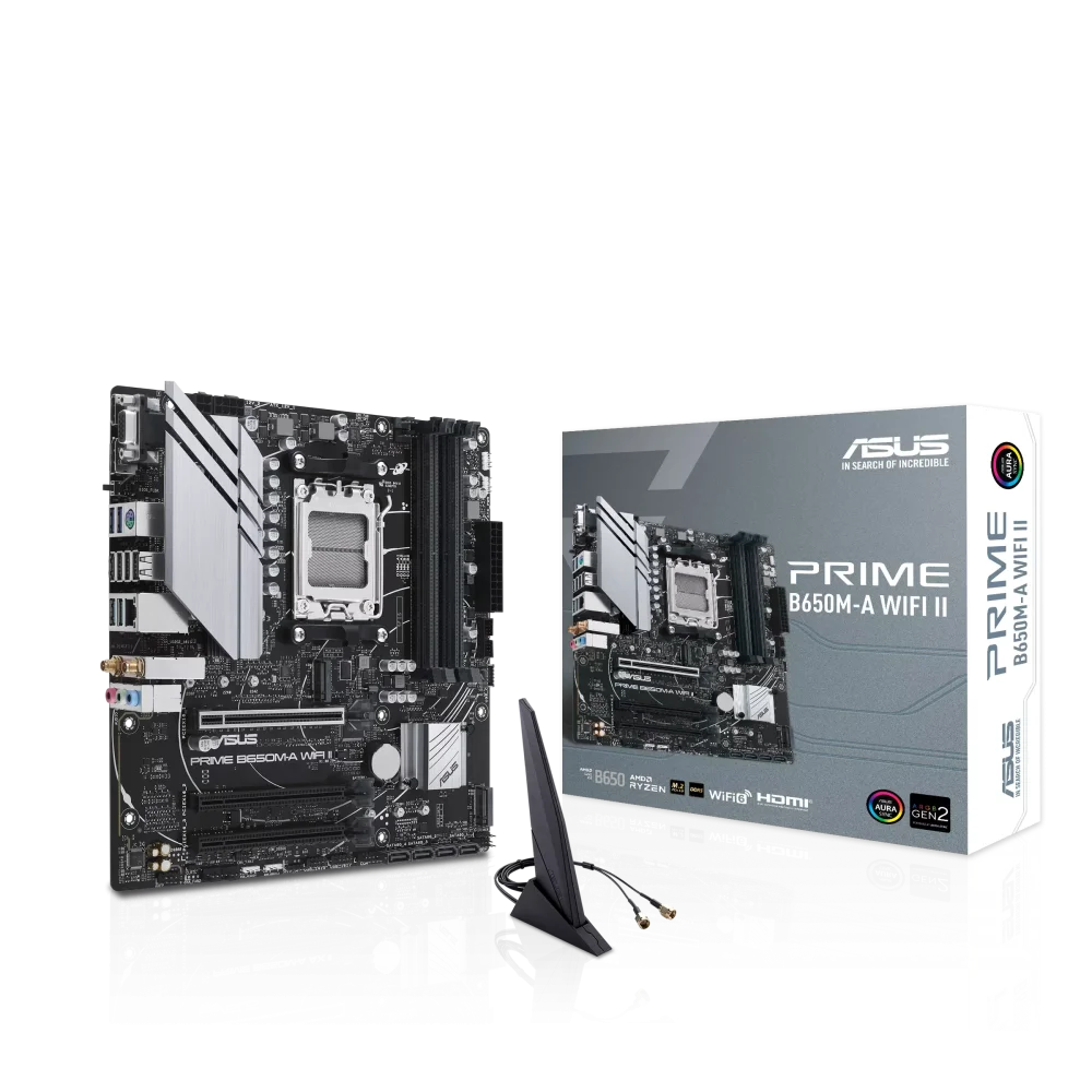 ASUS PRIME B650M-A WIFI II Pagrindinė Plokštė | ATX, AM5, DDR5