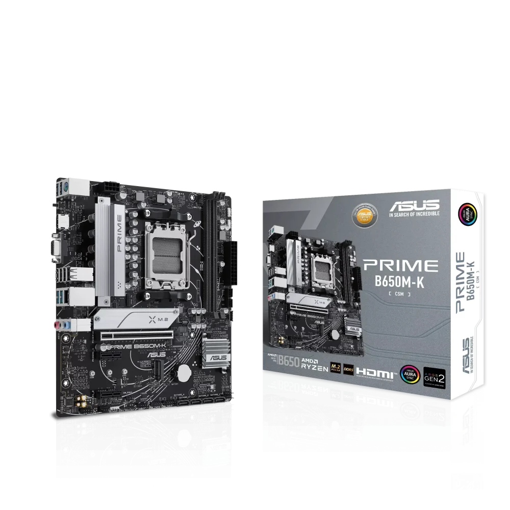ASUS PRIME B650M-K Pagrindinė Plokštė | mATX, AM5, DDR5