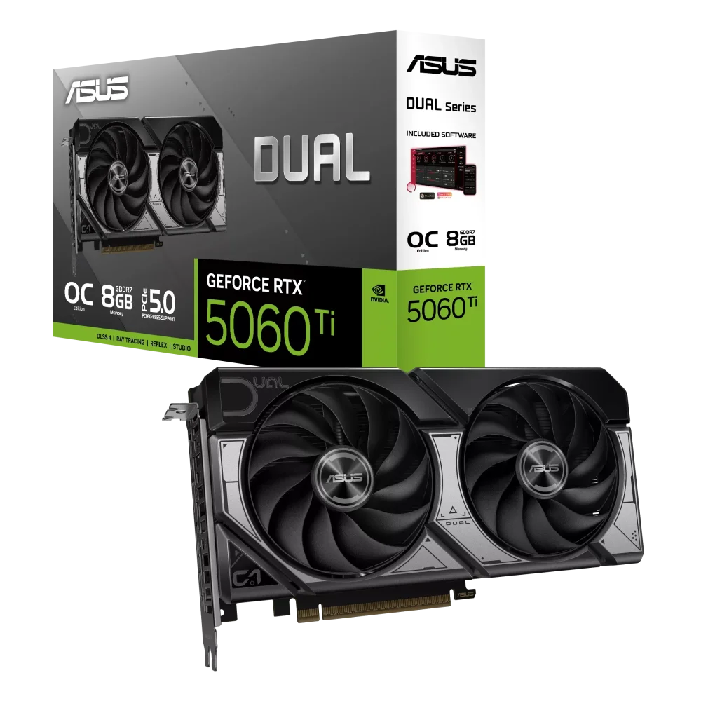 ASUS Dual GeForce RTX 5060 Ti GPU Vaizdo Plokštė | 8GB, GDDR7, OC Edition