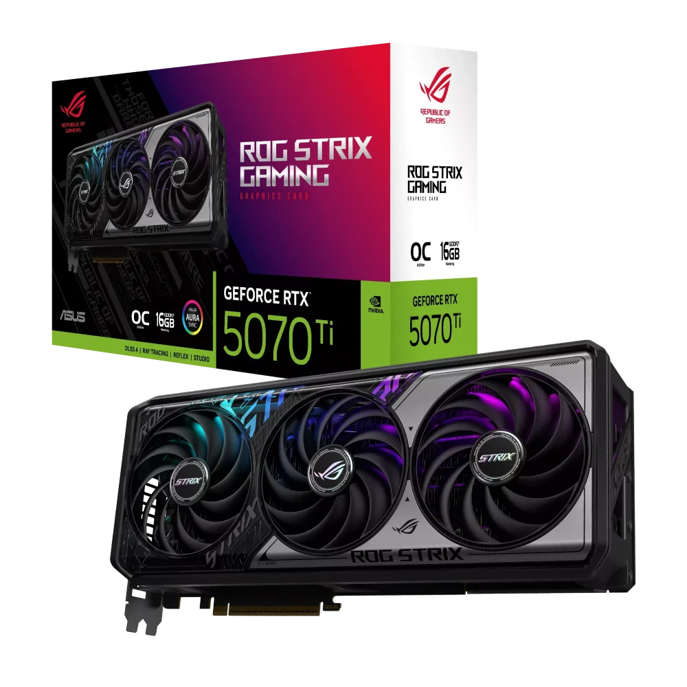 ASUS ROG Strix GeForce RTX 5070 Ti GPU Vaizdo Plokštė | 16GB, GDDR7, OC Edition