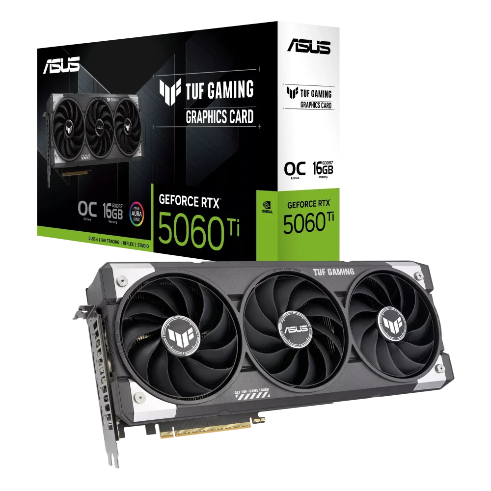 ASUS TUF Gaming GeForce RTX 5060 Ti GPU Vaizdo Plokštė | 16GB, GDDR7, OC Edition