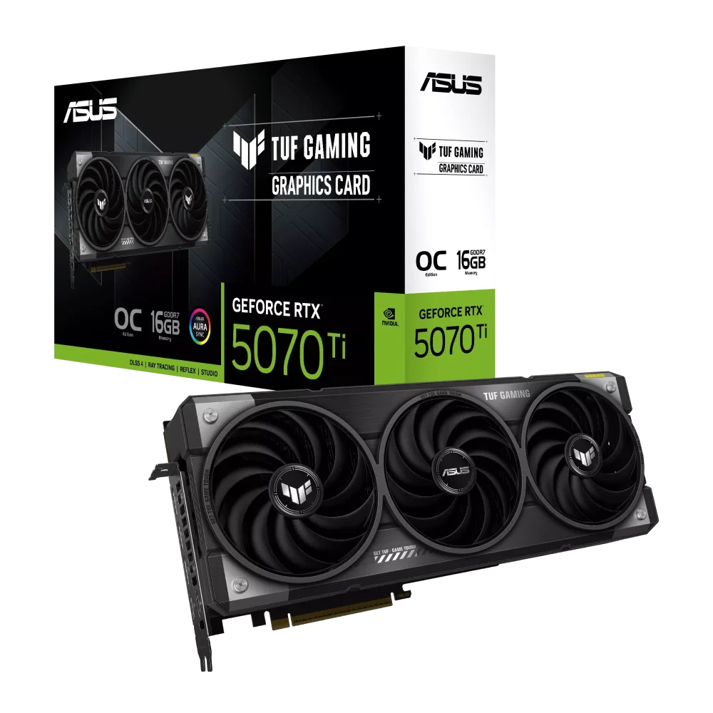 ASUS TUF Gaming GeForce RTX 5070 Ti GPU Vaizdo Plokštė | 16GB, GDDR7, OC Edition