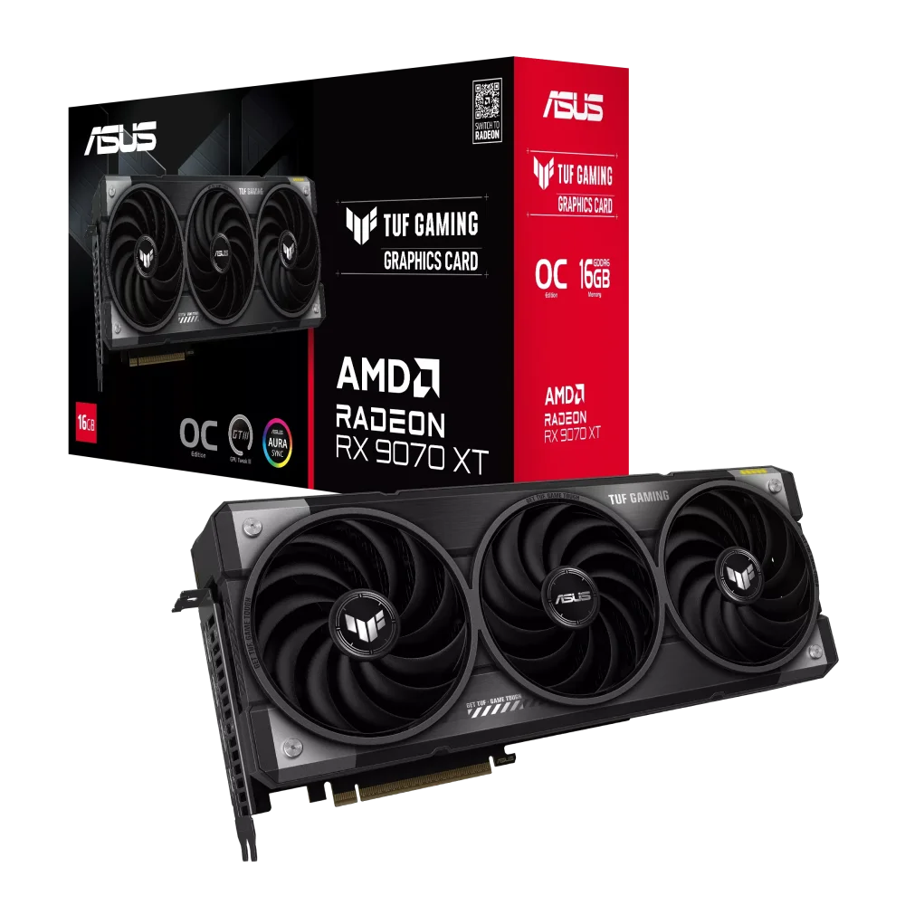 ASUS TUF Gaming Radeon RX 9070 XT GPU Vaizdo Plokštė | 16GB, GDDR6, OC Edition