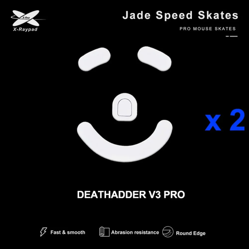 DĖMESIO! PAŽEISTA PAKUOTĖ! X-Raypad Jade Mouse Feet | White, x2, Razer Deathadder V3 Pro