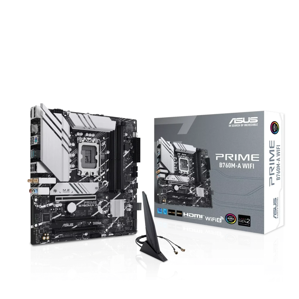 ASUS PRIME B760M-A WIFI Pagrindinė Plokštė | mATX, LGA1700, DDR5