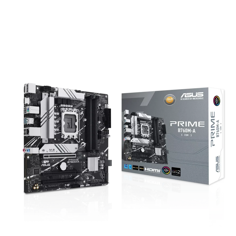 ASUS PRIME B760M-A-CSM Pagrindinė Plokštė | mATX, LGA1700, DDR5