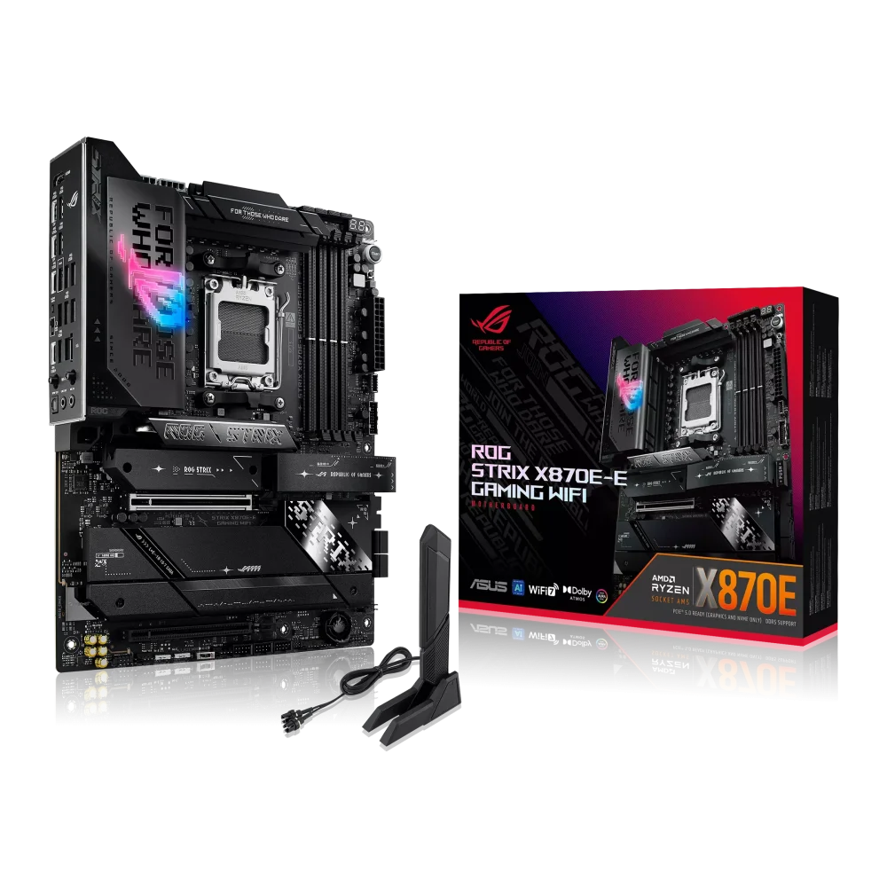 ASUS ROG STRIX X870E-E GAMING WIFI Pagrindinė Plokštė | ATX, AM5, DDR5