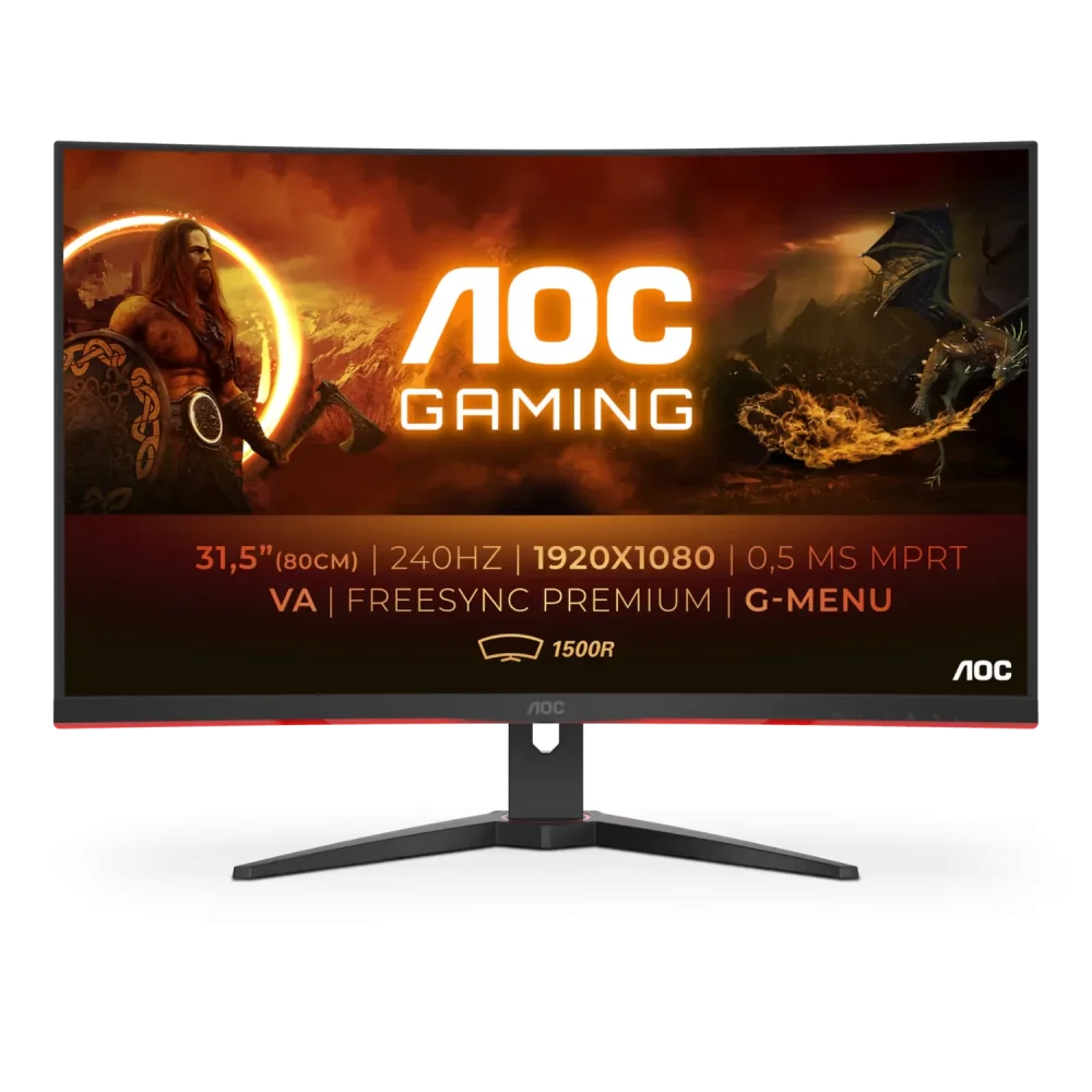 AOC C32G2ZE/BK Monitorius | 31.5", FHD, Curved VA, 240 Hz