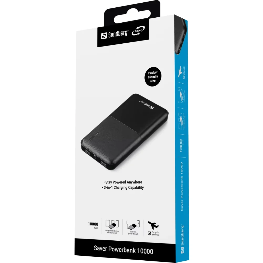 SANDBERG Saver Powerbank 10000 Išorinė Baterija