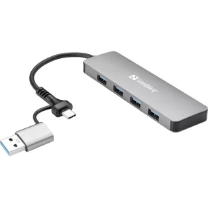 SANDBERG USB-C/A to 4xUSB 3.0 Hub USB Šakotuvas