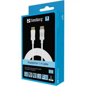 SANDBERG Cable 8K60Hz DisplayPort 1.4 Kabelis | White, 2 m