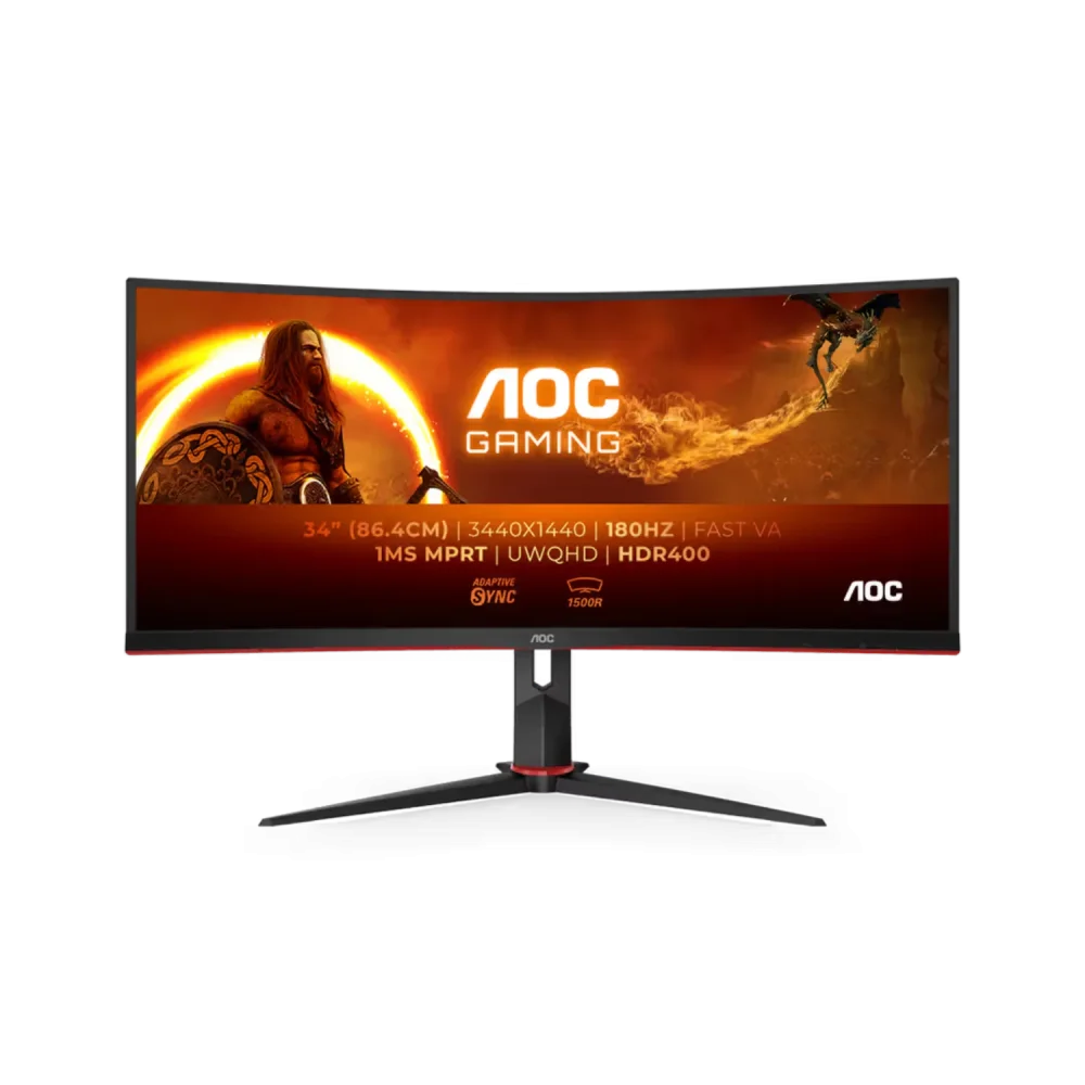AOC CU34G2XP/BK Monitorius | 34", QHD, VA, 180 Hz