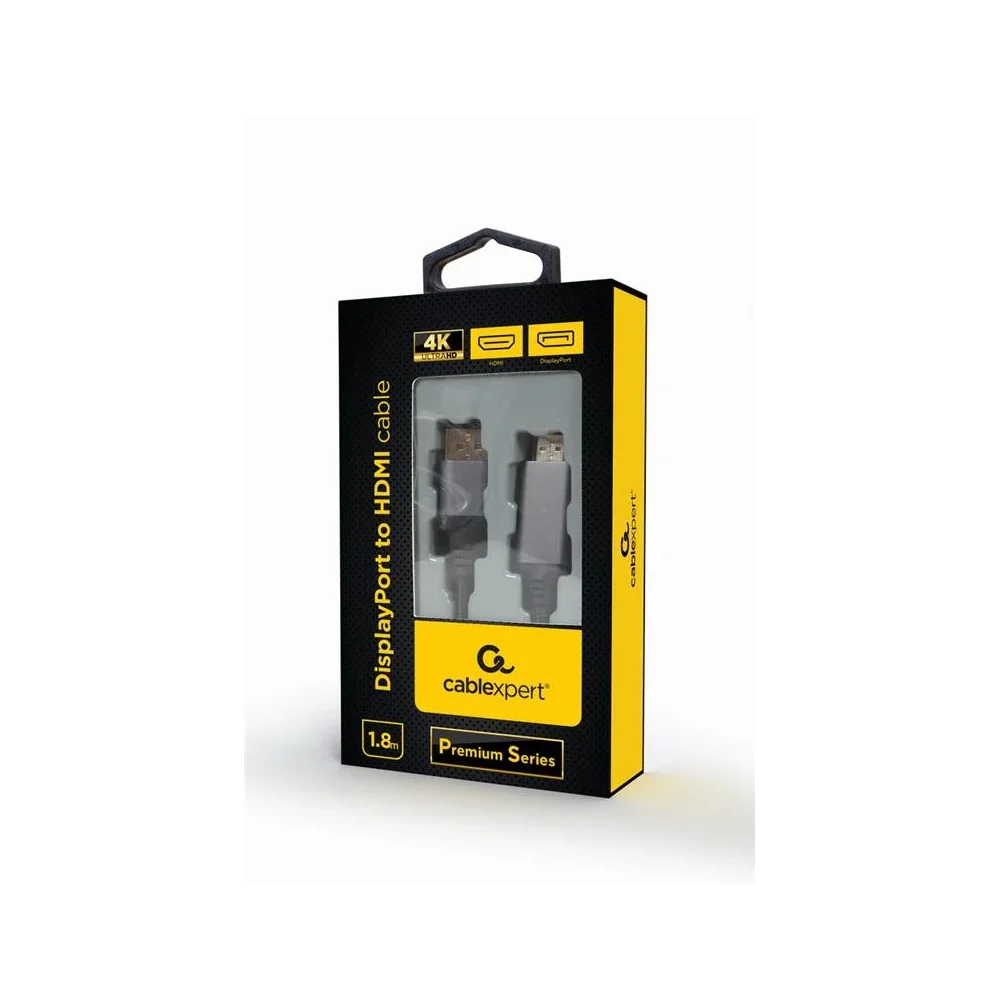 CABLEXPERT DisplayPort to HDMI cable Premium Series Kabelis | Black, 1.8 m