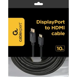 CABLEXPERT 4K DisplayPort to HDMI cable Kabelis | Black, 10 m