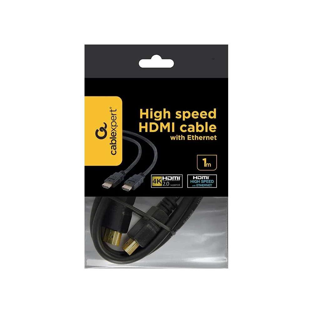 CABLEXPERT High speed HDMI cable with Ethernet Kabelis | Black, 1 m