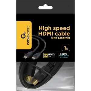 CABLEXPERT High speed HDMI cable with Ethernet Kabelis | Black, 1 m