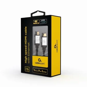 CABLEXPERT High speed HDMI cable with Ethernet Select Plus Series Kabelis | Black, 7.5 m
