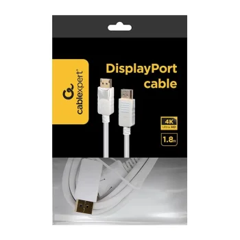 CABLEXPERT DisplayPort cable 4K Kabelis | White, 1.8 m