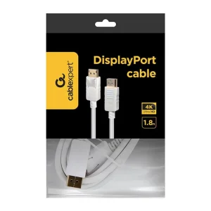 CABLEXPERT DisplayPort cable 4K Kabelis | White, 1.8 m
