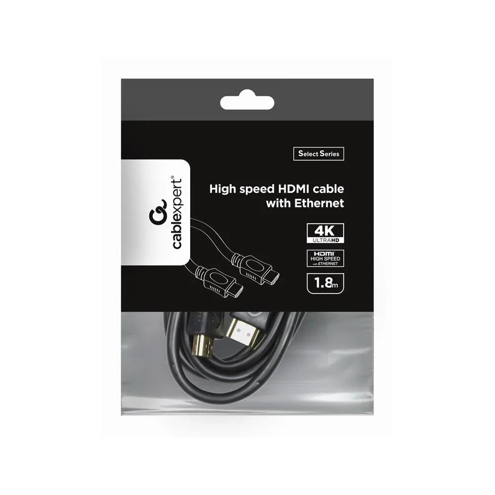 CABLEXPERT High speed HDMI cable with Ethernet Select Series Kabelis | Black, 1.8 m
