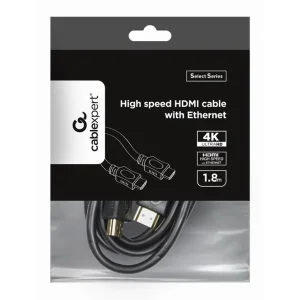 CABLEXPERT High speed HDMI cable with Ethernet Select Series Kabelis | Black, 1.8 m