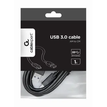 CABLEXPERT USB 3.0 AM to Type-C cable Kabelis | Black, 1 m