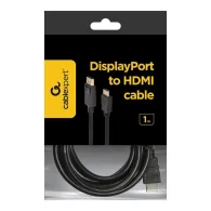 CABLEXPERT 4K DisplayPort to HDMI cable Kabelis | Black, 1 m