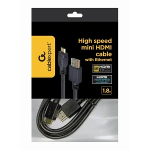 CABLEXPERT High speed mini HDMI cable with Ethernet Kabelis | Black, 1.8 m