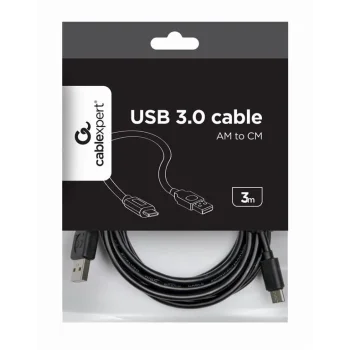 CABLEXPERT USB 2.0 AM to Type-C cable Kabelis | Black, 3 m