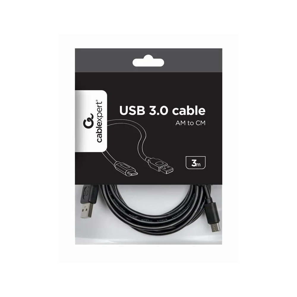 CABLEXPERT USB 2.0 AM to Type-C cable Kabelis | Black, 3 m