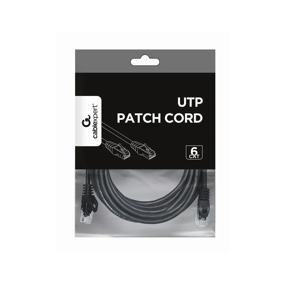 CABLEXPERT UTP Cat6 Patchcord Kabelis | Black, 5 m