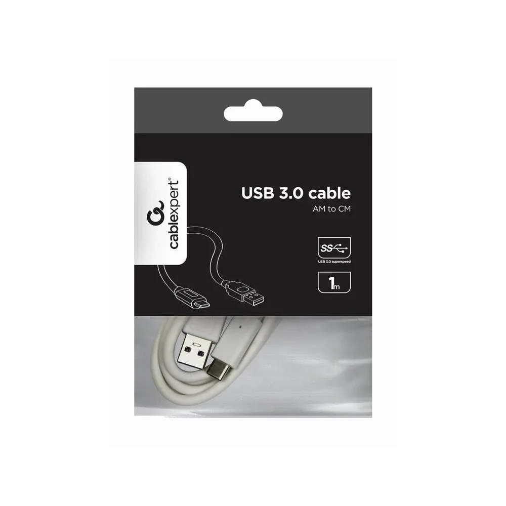 CABLEXPERT USB 3.0 AM to Type-C cable Kabelis | White, 1 m