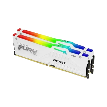 KINGSTON FURY Beast 32GB DDR5 RAM Atmintis | 6000 MT/s, CL30, 2x16GB, White, RGB