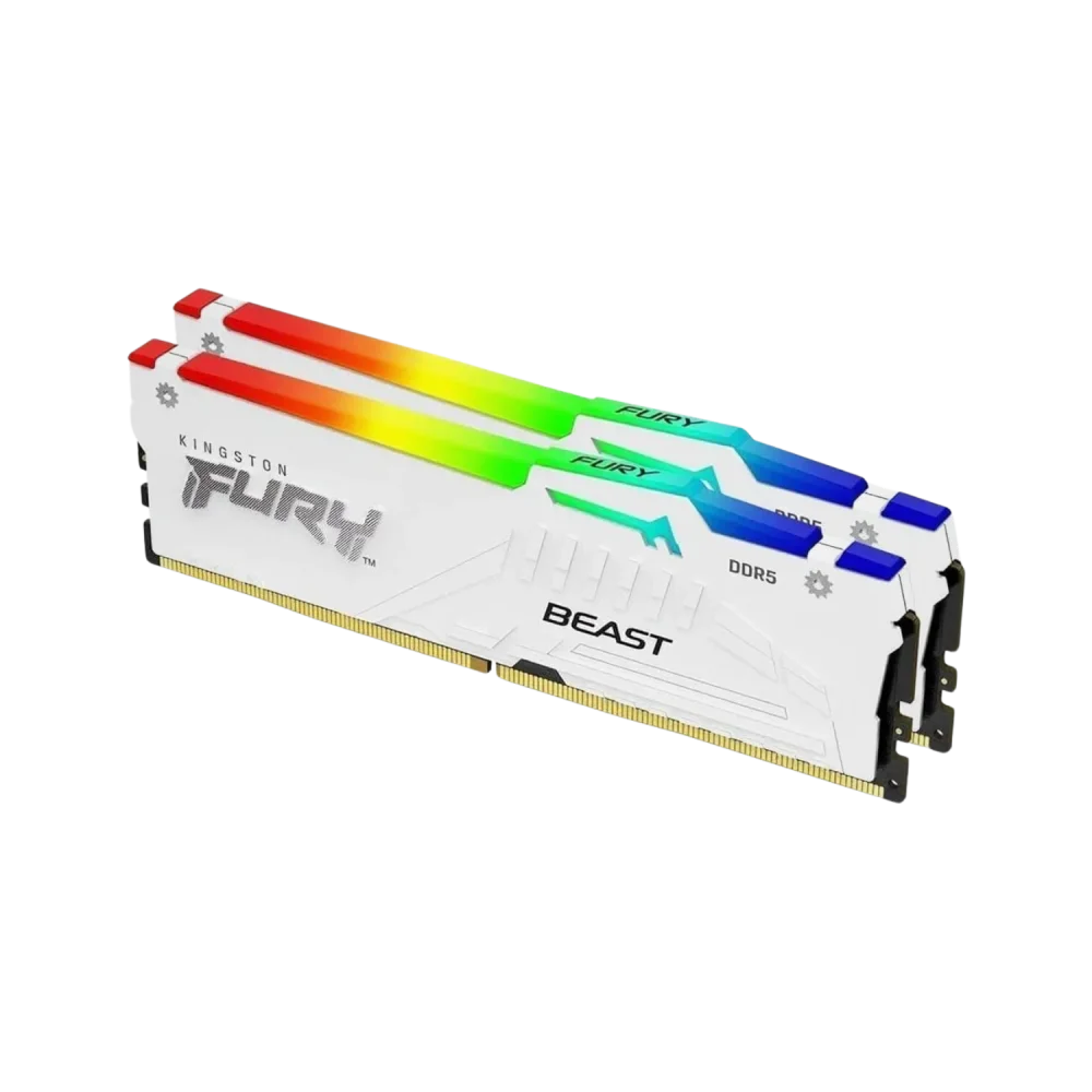 KINGSTON FURY Beast 32GB DDR5 RAM Atmintis | 6000 MT/s, CL30, 2x16GB, White, RGB