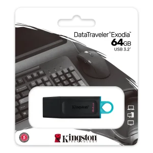 KINGSTON DataTraveler Exodia USB Atmintukas | Teal, 64GB
