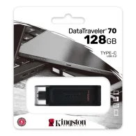 KINGSTON DataTraveler 70 USB Atmintukas | Black, 128GB