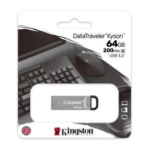 KINGSTON DataTraveler Kyson USB Atmintukas | Silver, 64GB