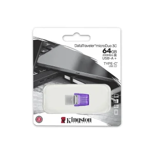 KINGSTON DataTraveler microDuo 3C USB Atmintukas | Purple, 64GB
